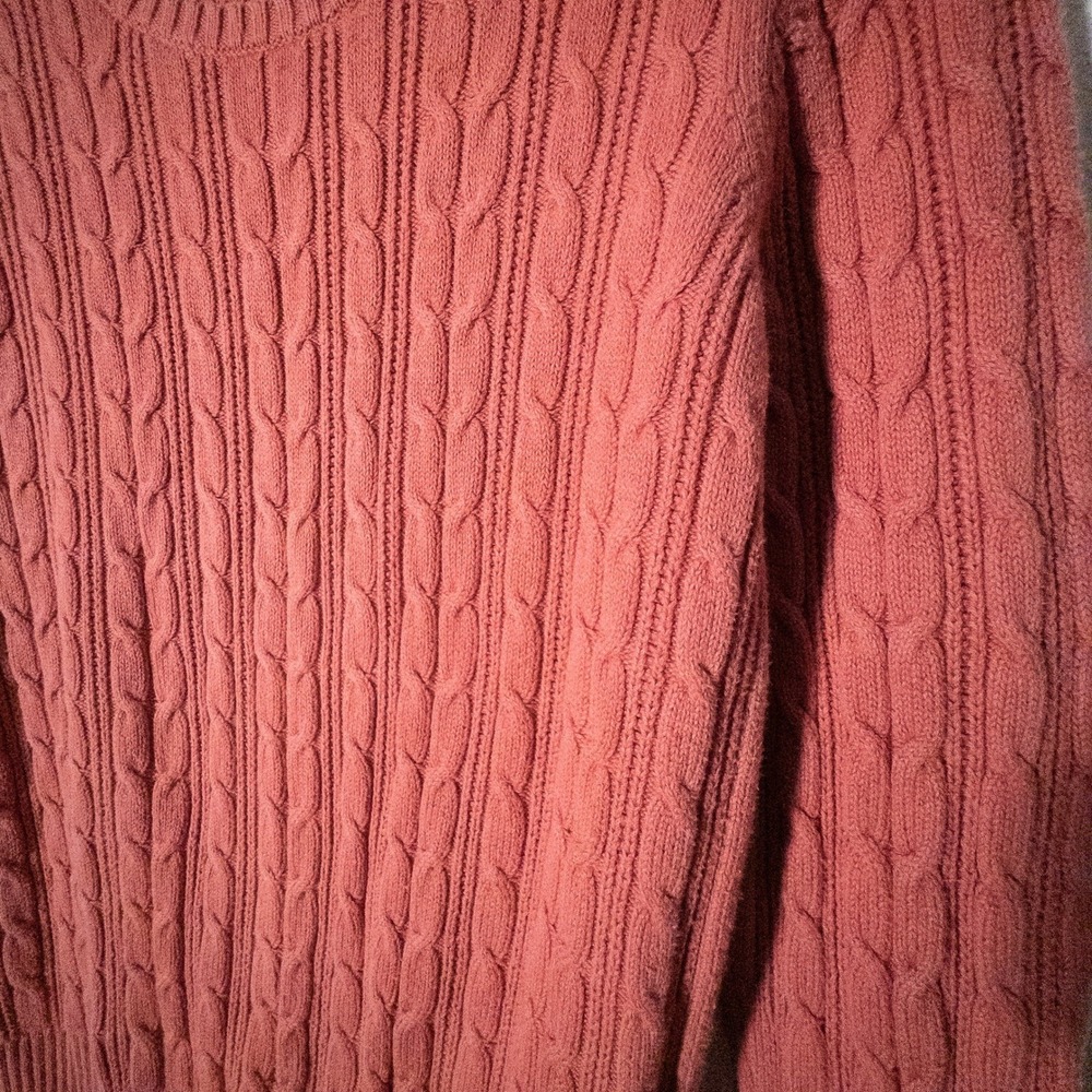 St Johns Bay Cable Knit Sweater Womens Small Fall Color Cotton Nylon Crewneck - Picture 3 of 5